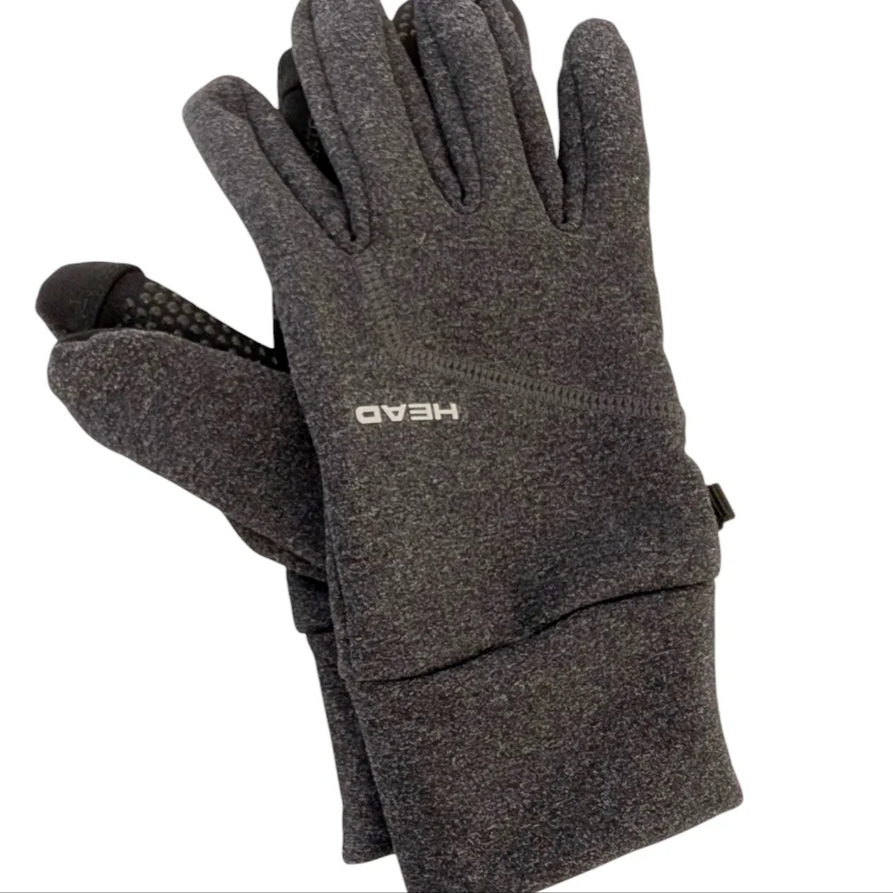 HEAD Running Gloves Touchscreen Grey Heather Sensatec Ultrafit XL New